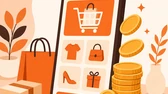 Moedas de desconto em app de compras