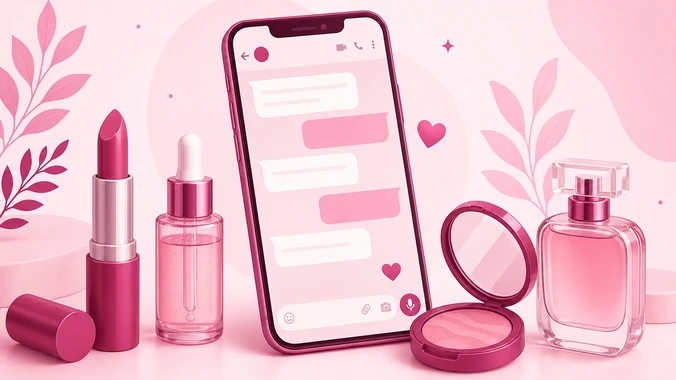 Grupo de promoções de beleza no celular