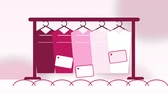 Roupas de marca em outlet com etiquetas de desconto