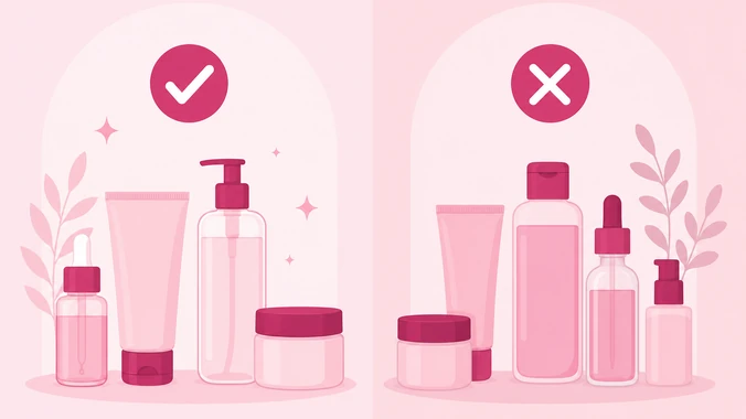 Produtos de skincare originais e falsos